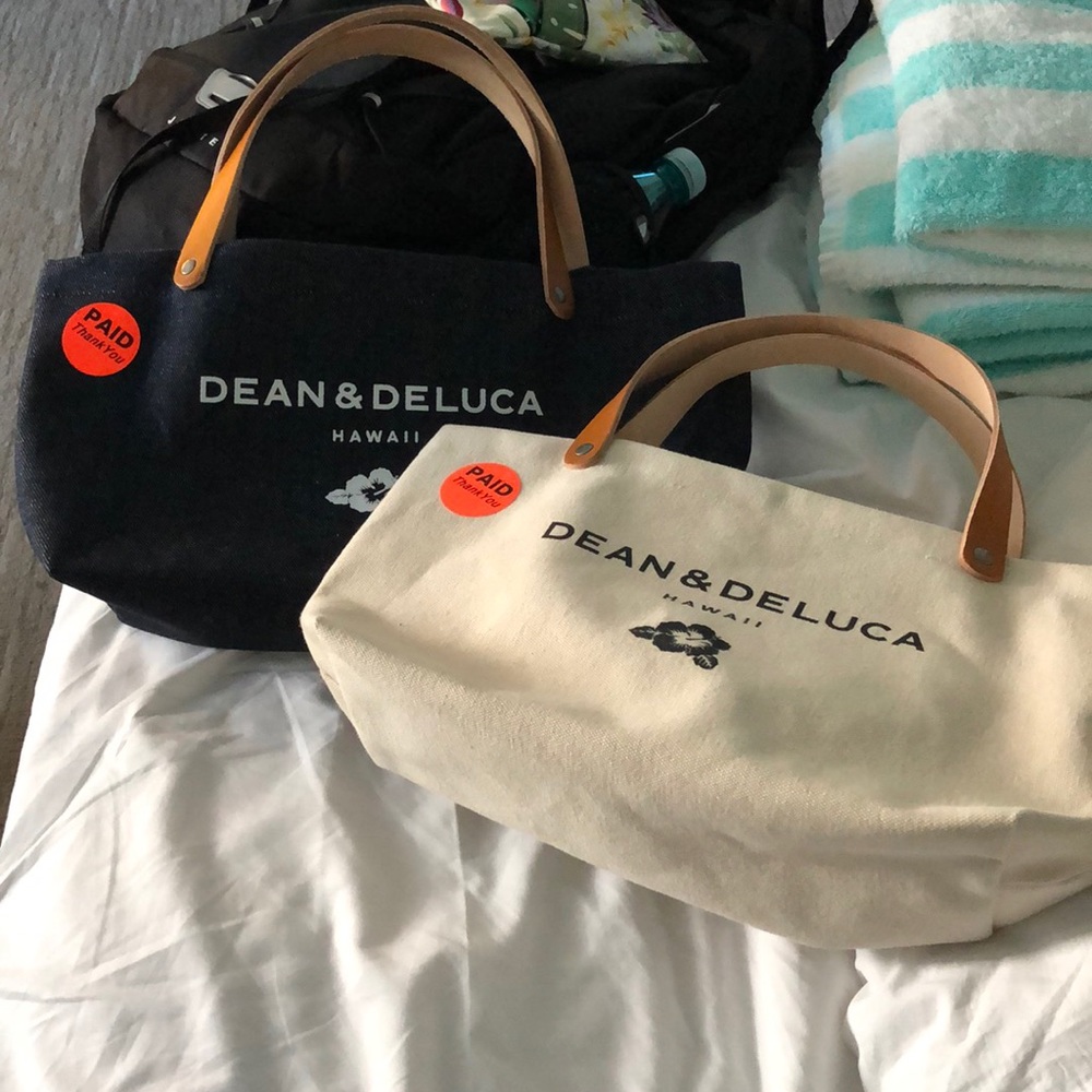 Dean & DeLuca Tote Hawaii Honolulu Leather Denim